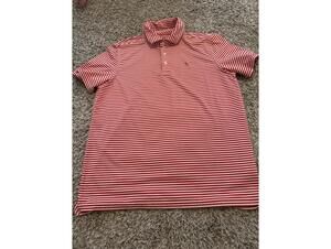Vineyard Vines Boys Red White Striped Polo Shirt XL